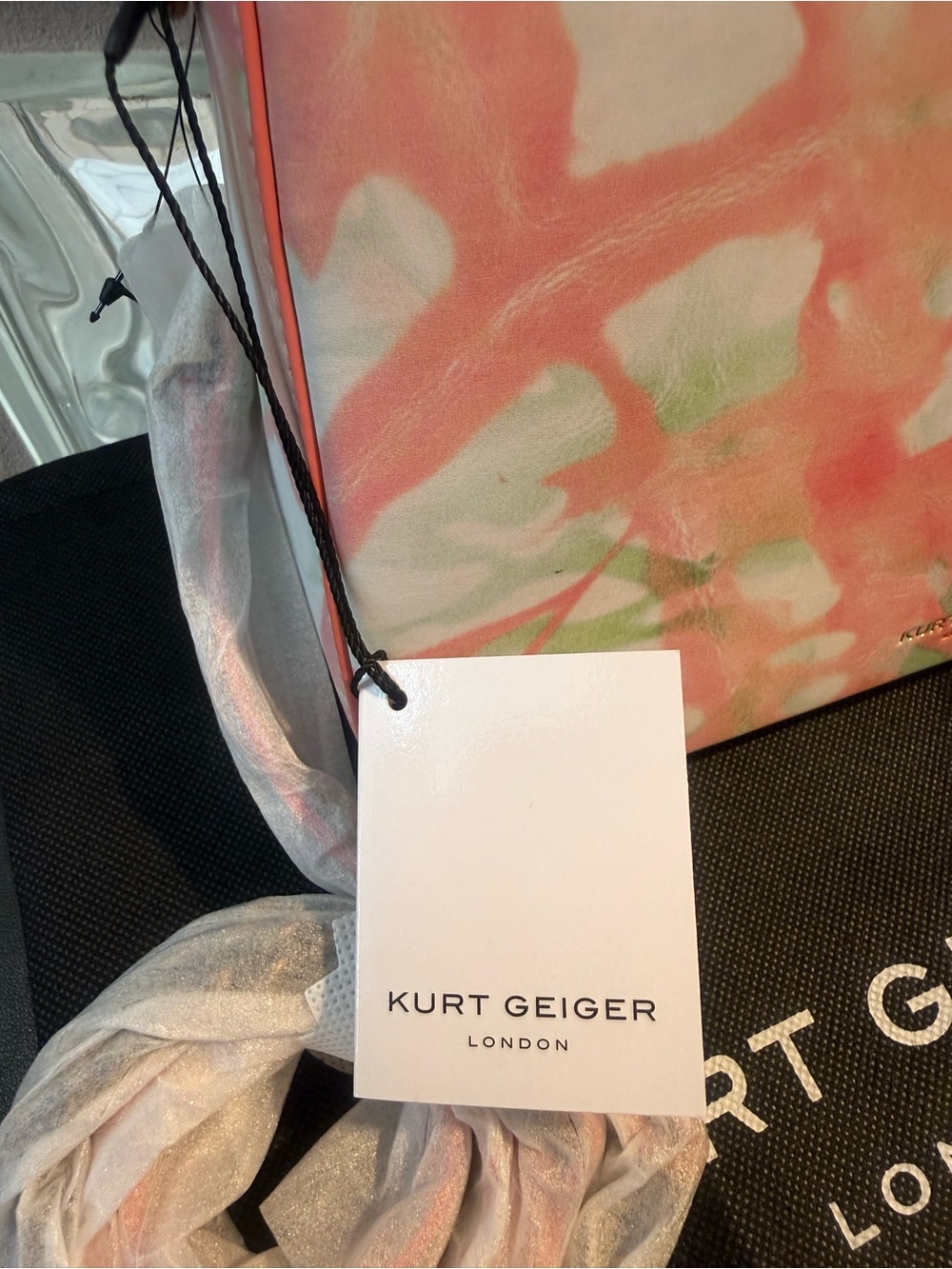 Kurt Geiger London "The Bond" All-Leather Tie-Dye Shoulder Bag. NWT. Full Set. - Picture 12 of 17